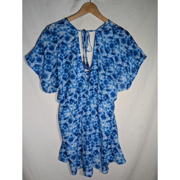 Primark Womens Swim Cover Dress Sz Small 6-8 Blue Cover Up Spring Break Tie Back - Picture 5 of 6